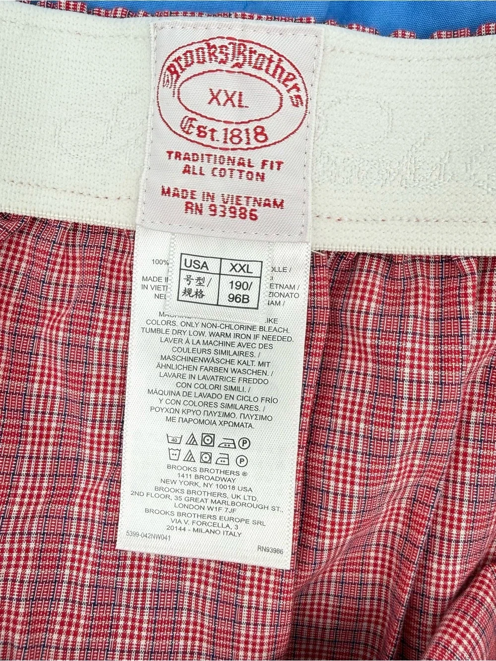 Brooks Brothers Mens XXL Cotton 2 pair Boxer Shorts Traditional Fit New
